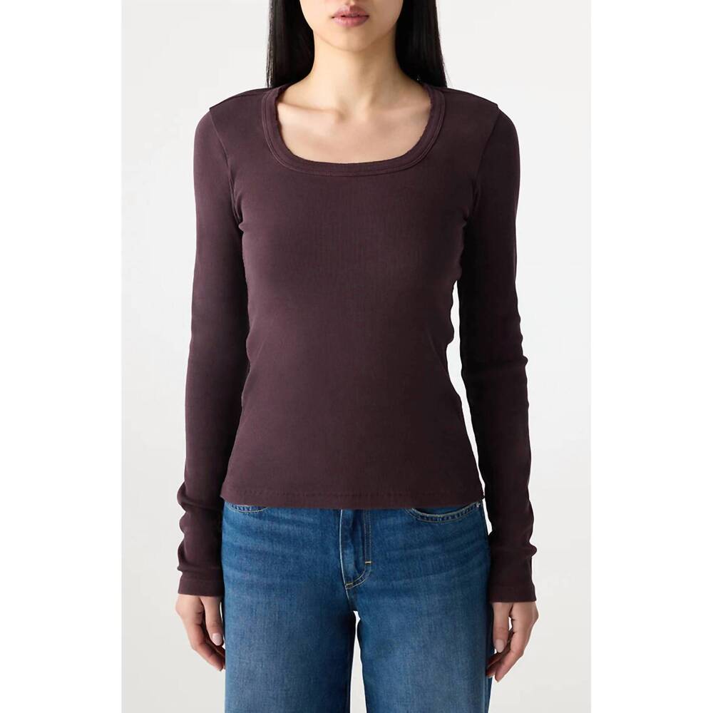 NEW AMO angelina long sleeve top in aubergine